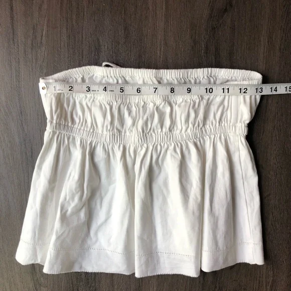 Reformation Rowan Strapless Top Size Small White Cotton Poplin Crop Ties Bows - Picture 5 of 10